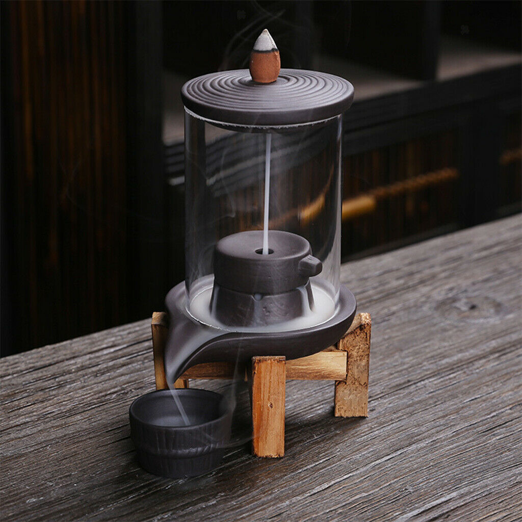 Handmade Backflow Incense Burner Ceramic Waterfall Incense Holder Decoration