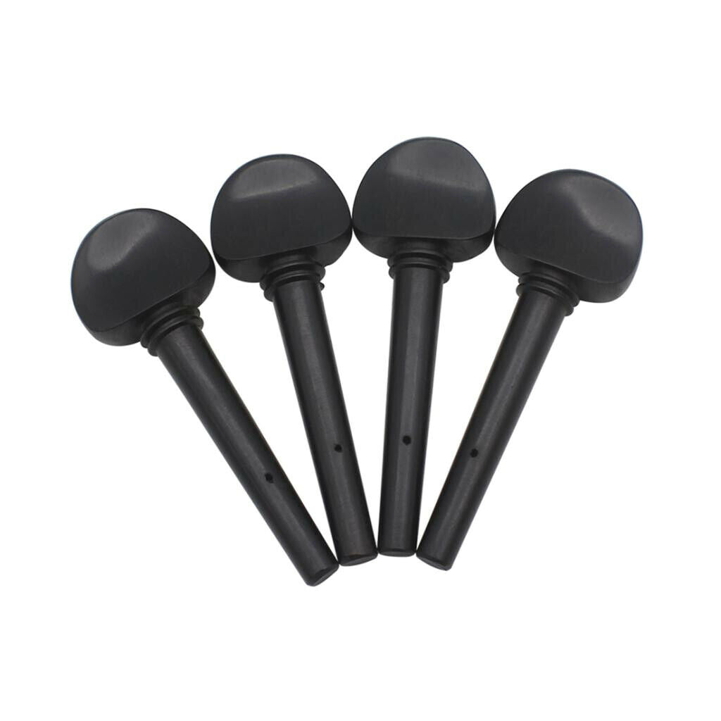 4x Ebony DIY Tuning Pegs Keys Tuners Black for 3/4 4/4 Size Cello Parts