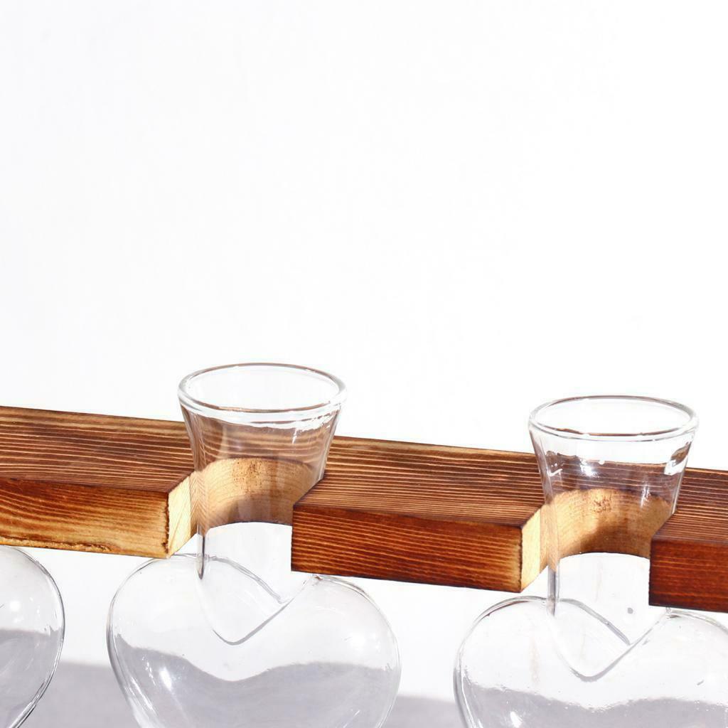 Test Tube Flower Vase ChairWooden Stand for Hydroponic Plant 1 Bottle