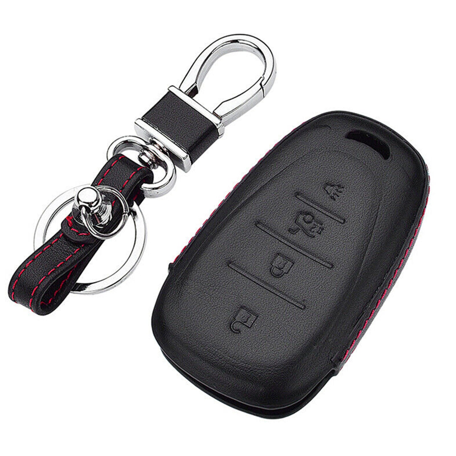 Premium Leather Car Key Fob Cover Case For Chevrolet Equinox Malibu Blazer
