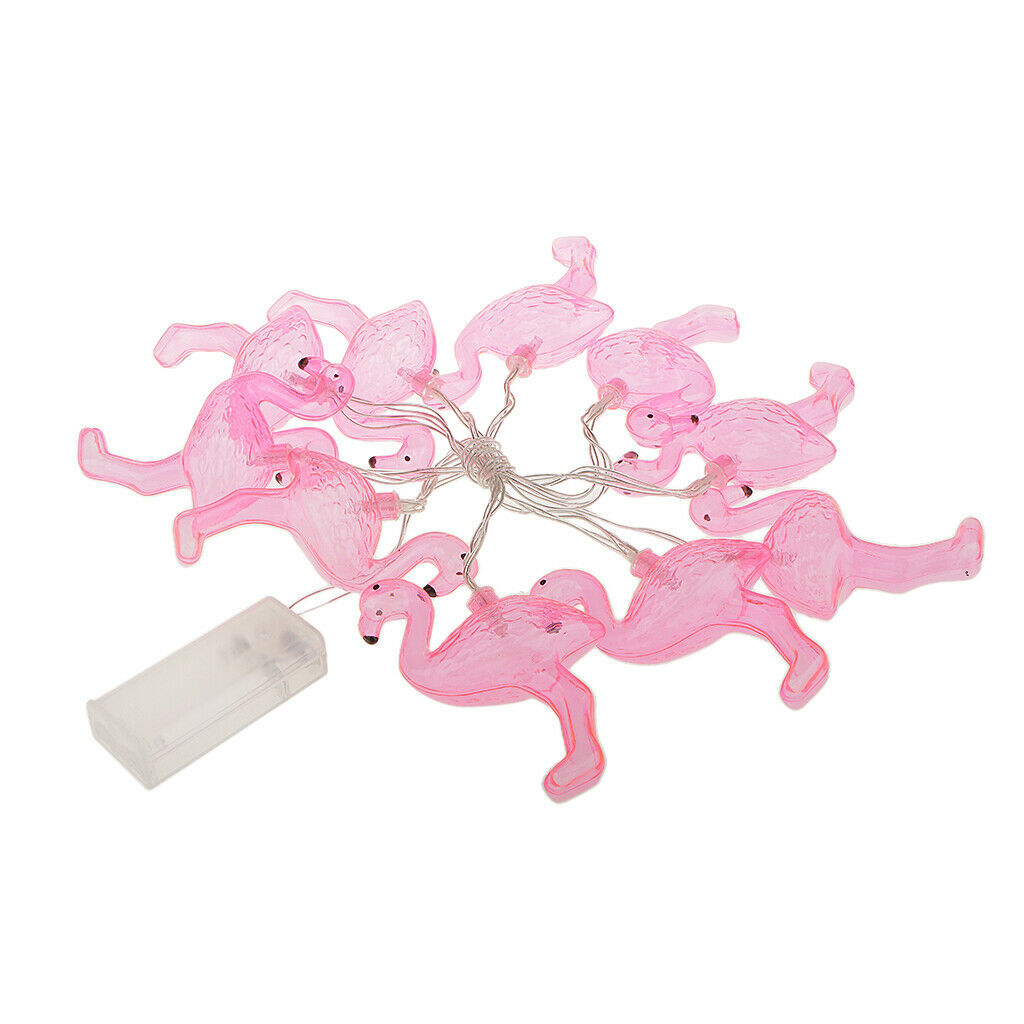10 LED Flamingo Fairy Lights Christmas Party Tree Hanging String Lights Red