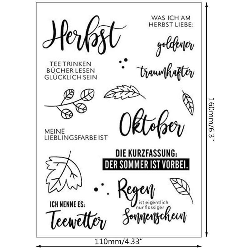 German Word DIY Silicone Clear Stamp Cling Seal Scrapbook Embossing Album Craft