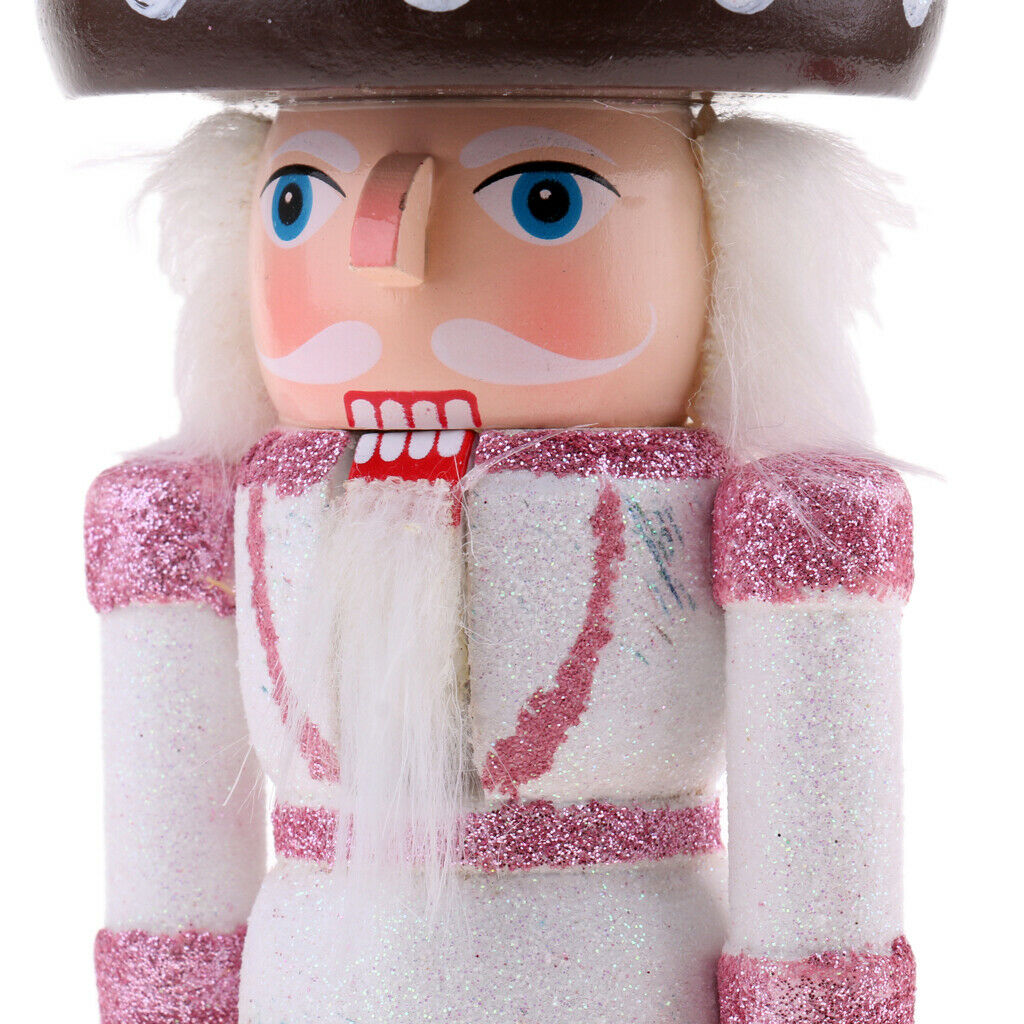 2pcs 25cm Wooden Solider Nutcrackers w/ Cake Hat Christmas Decoration Ornament