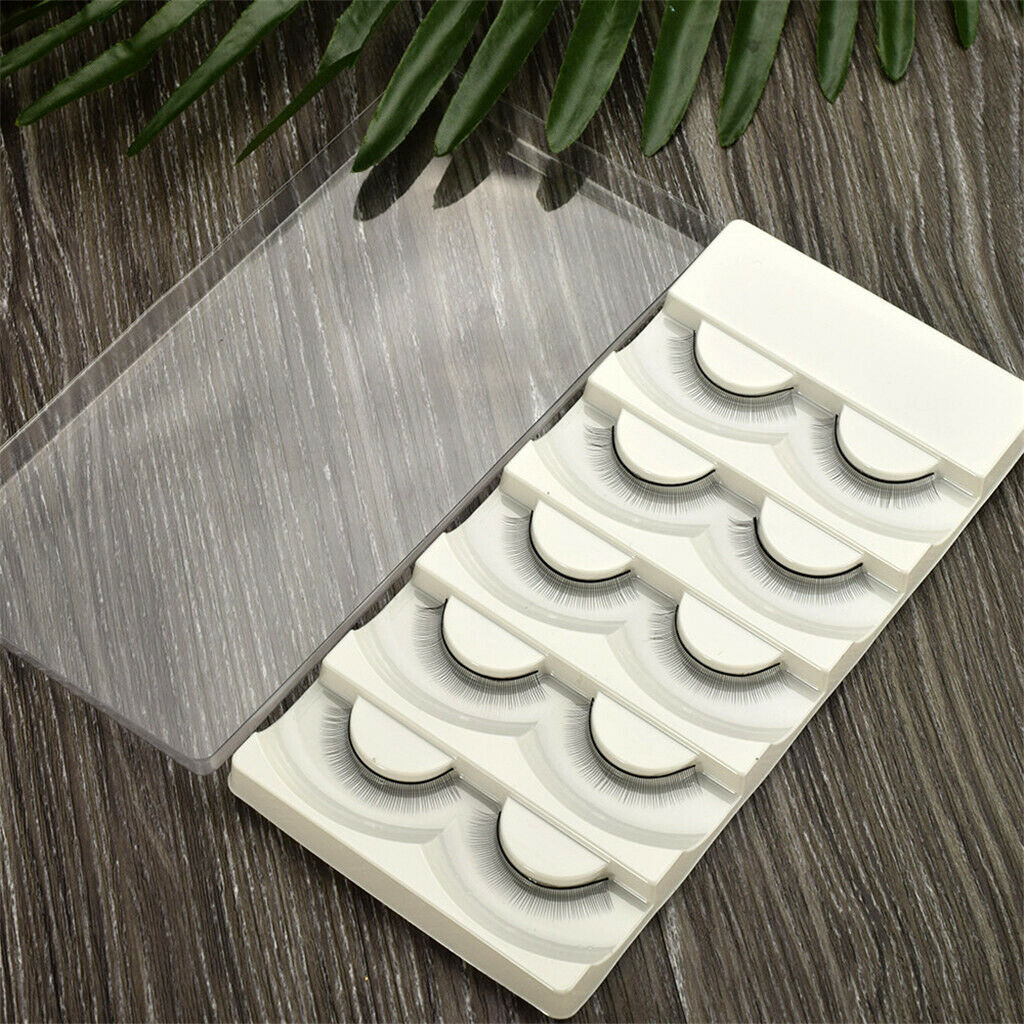 5 Pairs Soft Natural Cross Handmade Eye Lashes Makeup Extension False Eyelashes