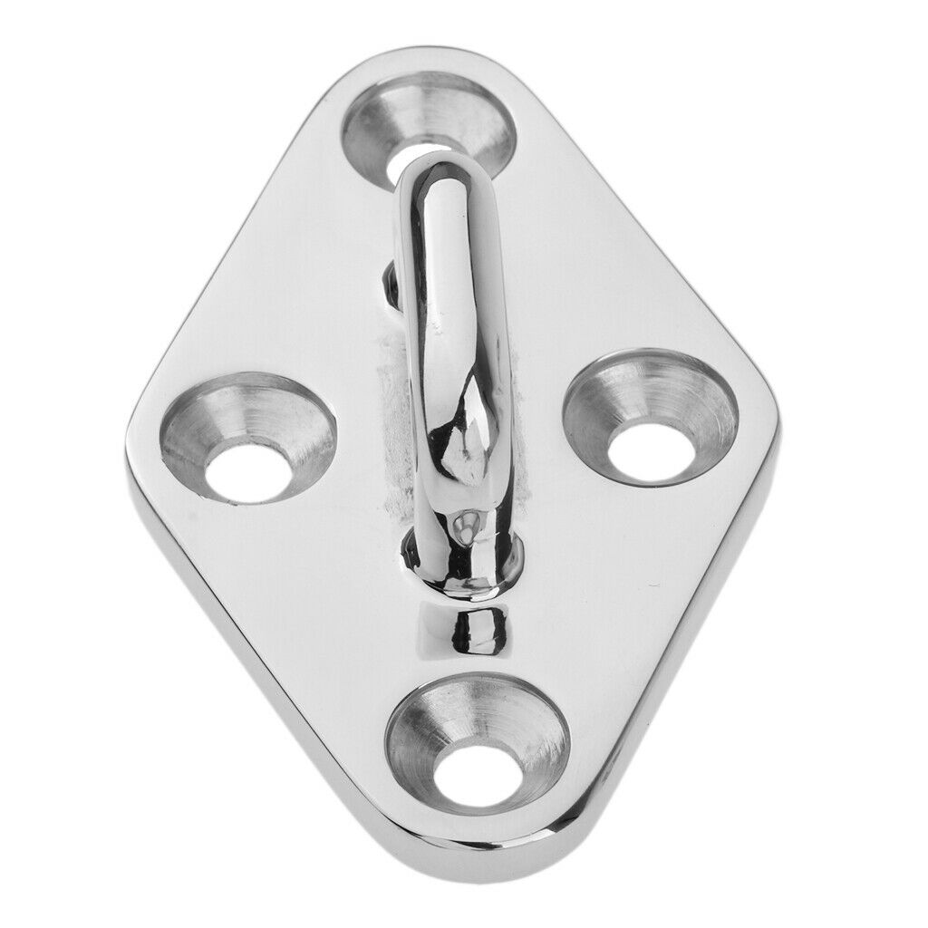 Stainless Steel Eye Plate, Pad Eye, Fixing Plate , Staple Hook Loop, 80mm