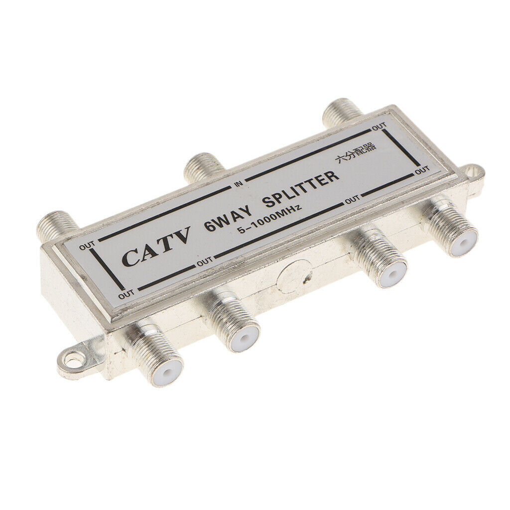 6 Way Coaxial Cable Splitter Coax Splitter / TV Splitter / RG6 Splitter