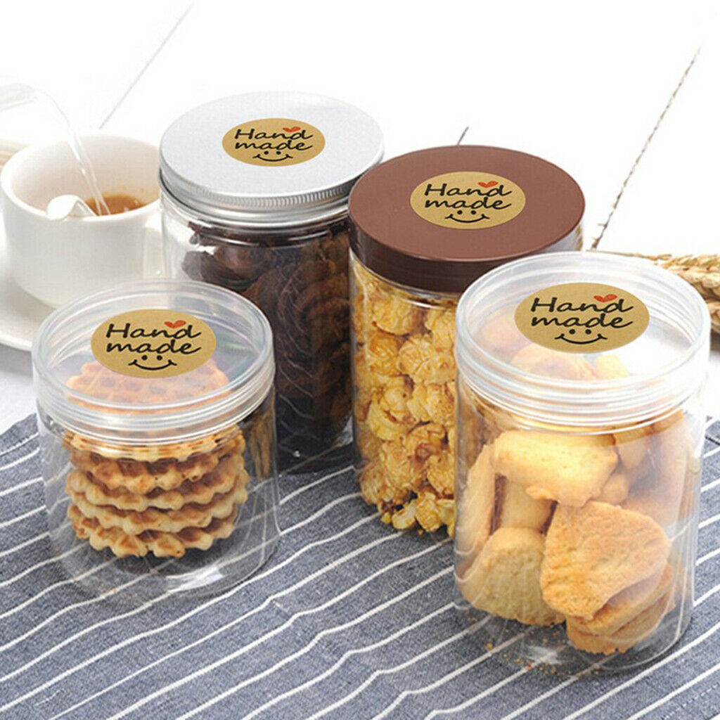 500x Kraft Paper Stickers Handmade Sticky Labels Gift Seals Decals Decors