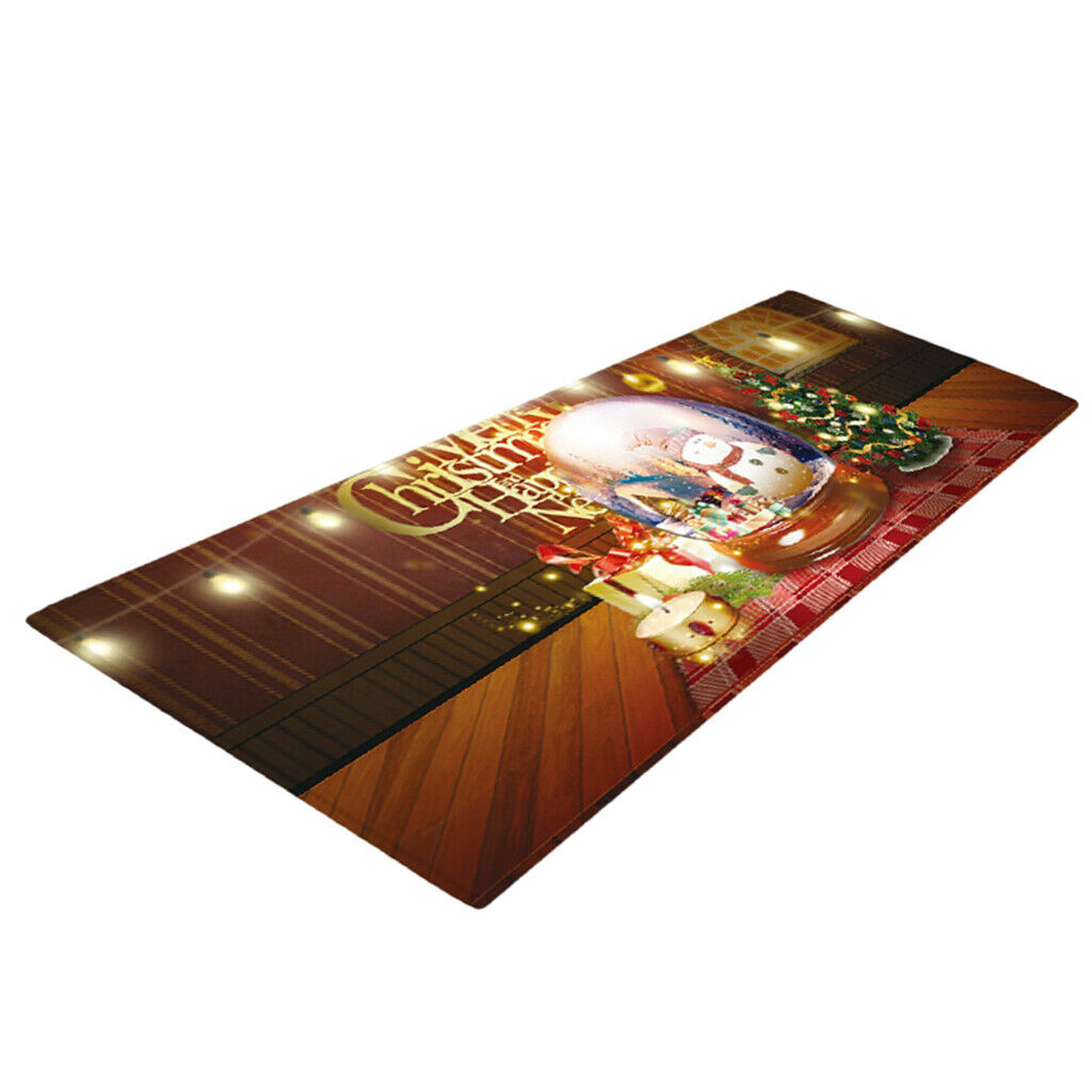 Christmas Theme Floor Mat Carpet Area Runner for Bedroom Living Room H