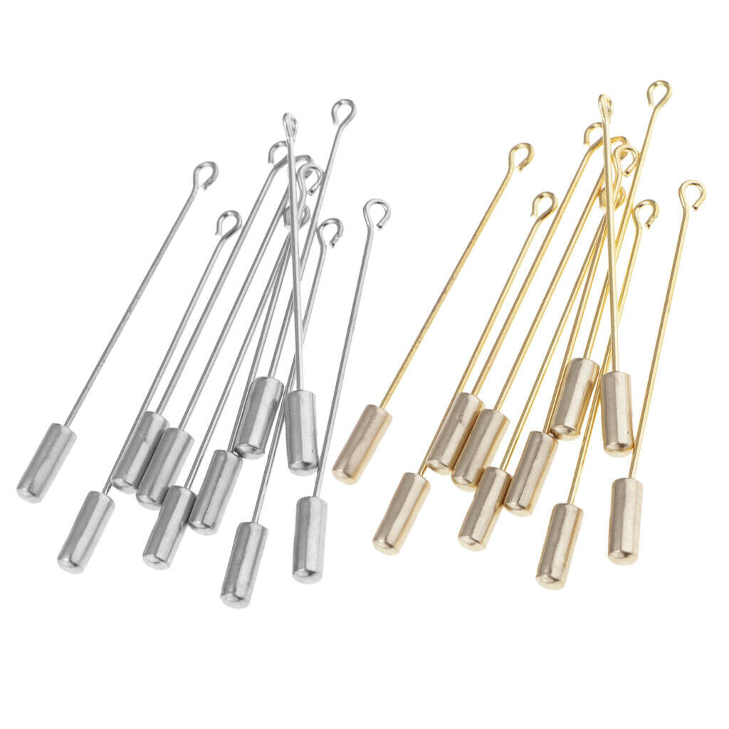 20Pcs 5cm Cylinder Glue On Pad Lapel Stick Pin Clutch Boutonniere Pin Craft