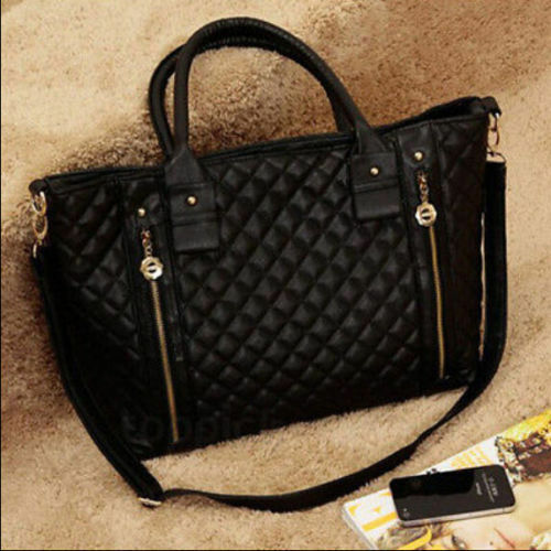 Women's Handbags Bags Leather Shoulder Tote Crossbody Bag Hobo Handbag Black A+