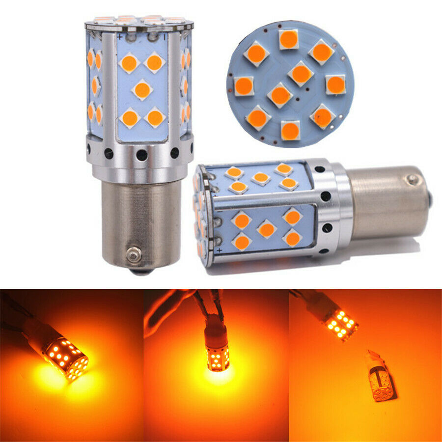 2Pcs Super Bright Amber BAU15S 7507 PY21W 1156PY LED Bulb for Turn Signal Light