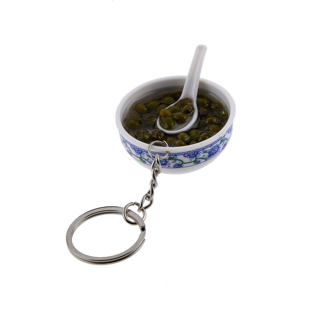 1Pcs Green Bean Soup Food Simulation Chinese Blue and White Porcelain Food Bowl