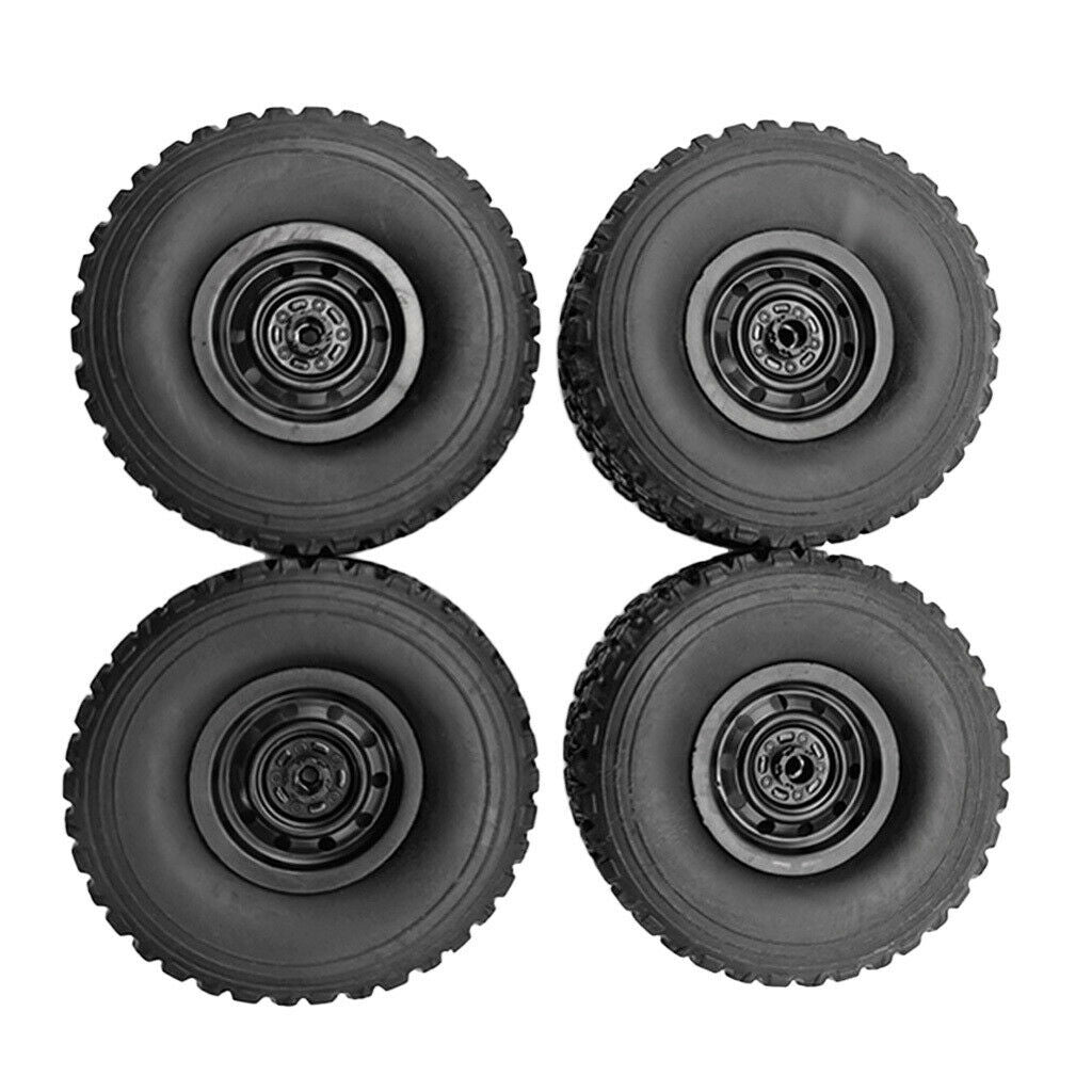 4 Pieces Rubber RC Tire Black for WPL B14 B14K C14 B36 DIY Replacements