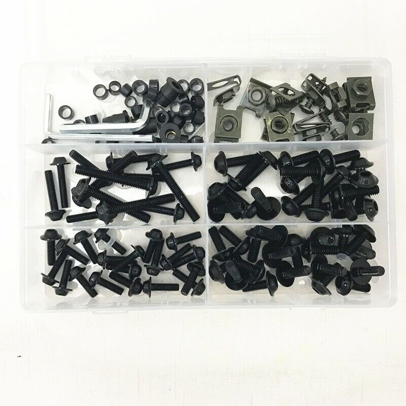 177Pcs Motorcycle Bodywork Fairing Bumper Panel Bolts Kit Fastener Clips Screw