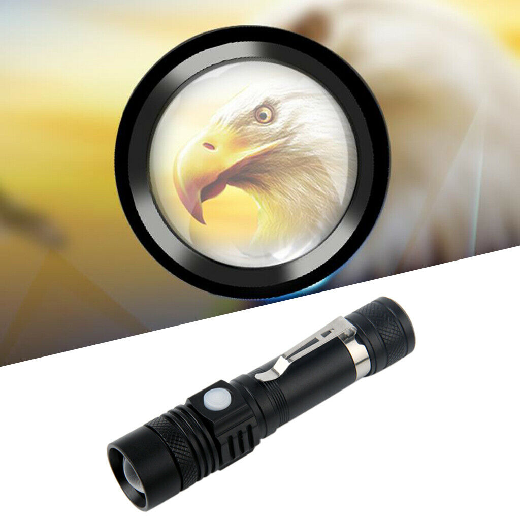 Small Zoomable T6 LED Flashlight Rechargeable High Lumen Waterproof Torch