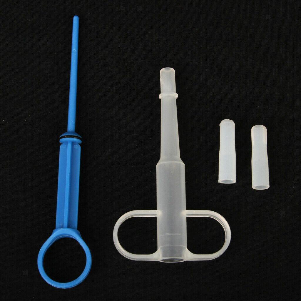 2pcs Dog Cat Capsule Tablet Grip Tip Pill Gun Syringe Aid Piller Pusher Doser