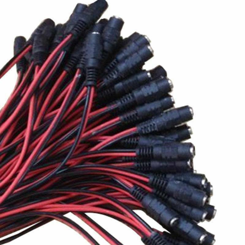 10* 5.5 x 2.1mm Male & Female 12V DC Power Socket Jack Plug Connector Cable Wire