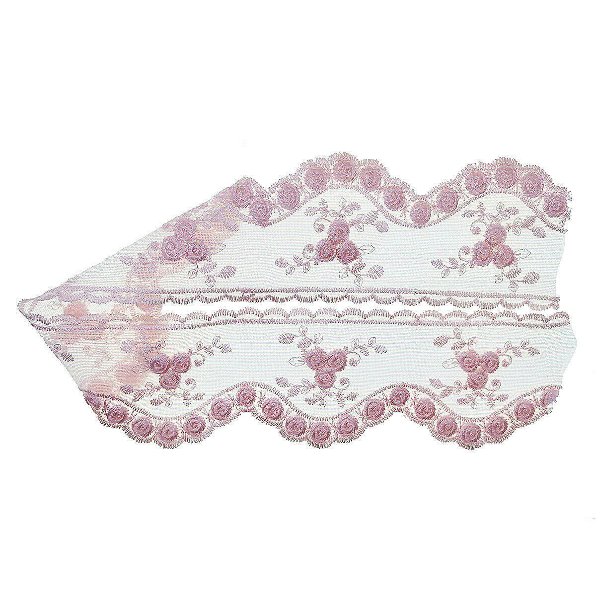 1 Yard Rose Embroidery Lace Ribbon Trim Wedding Dress Making Cake Baby Shower