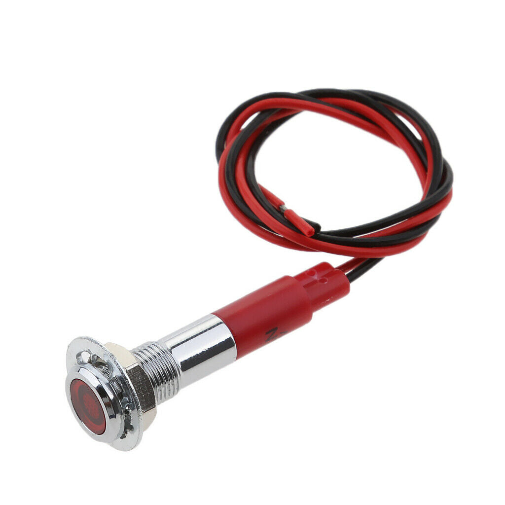 4 Pieces Car Truck Boat 12V 6mm LED Indicator Singal Light Bulbs with Wrie
