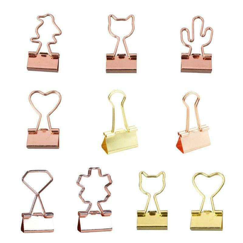 10 Pieces Small Paper Clips Mini Binder Clips Paper Clamps Swallowtail Clamp Set