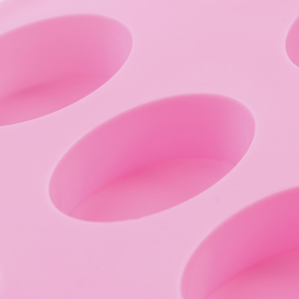16 Cavity Oval Shape Soap Bake Mold Silicone Mould Tray Homemade Craf.l8