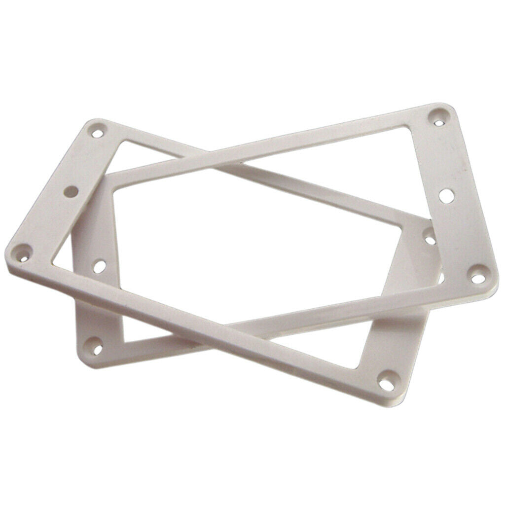 2 Pieces Flat Guitar Replacement Humbucker Frame Cover 92 x 45.8mm White