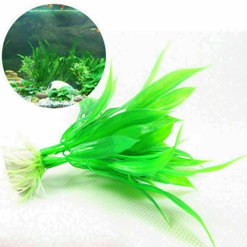 Practical Fish Tank Aquarium Decor Green Plastic Water Grass Plant Ornament NEW