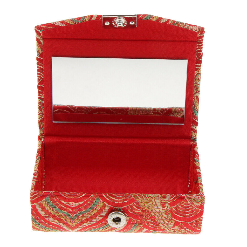2 Pack Double Lipstick Lip Gloss Case with Mirror Silk Stain Fabric Jewelry