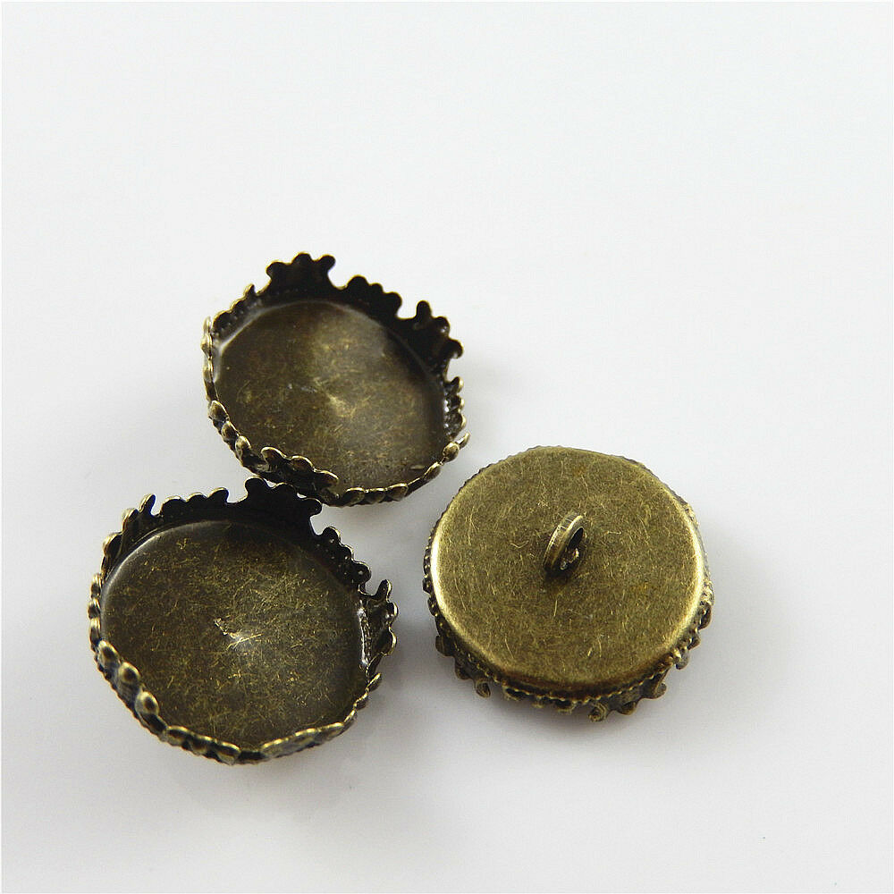 60 pcs Antiqued Bronze Metal Lace Base Cameo Setting Connectors Pendant Findings