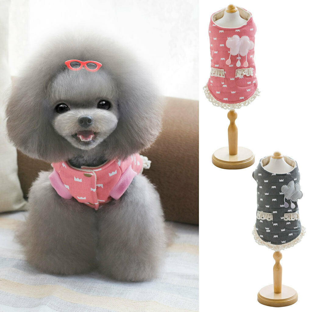 Pet Dog Cat Puppy Cute Soft Vest Hoodie Jacket Clothes Coat Apparel Rosy XL