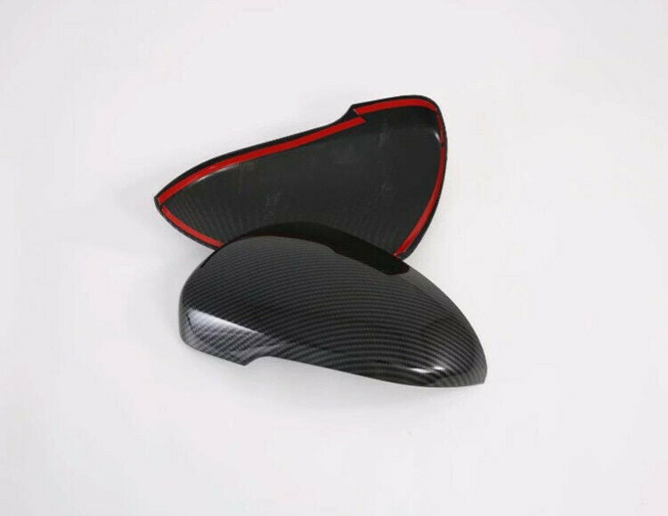 Carbon Fiber Black Side Door Mirror Cover Trim 2pcs For Hyundai Tucson 2016-2020
