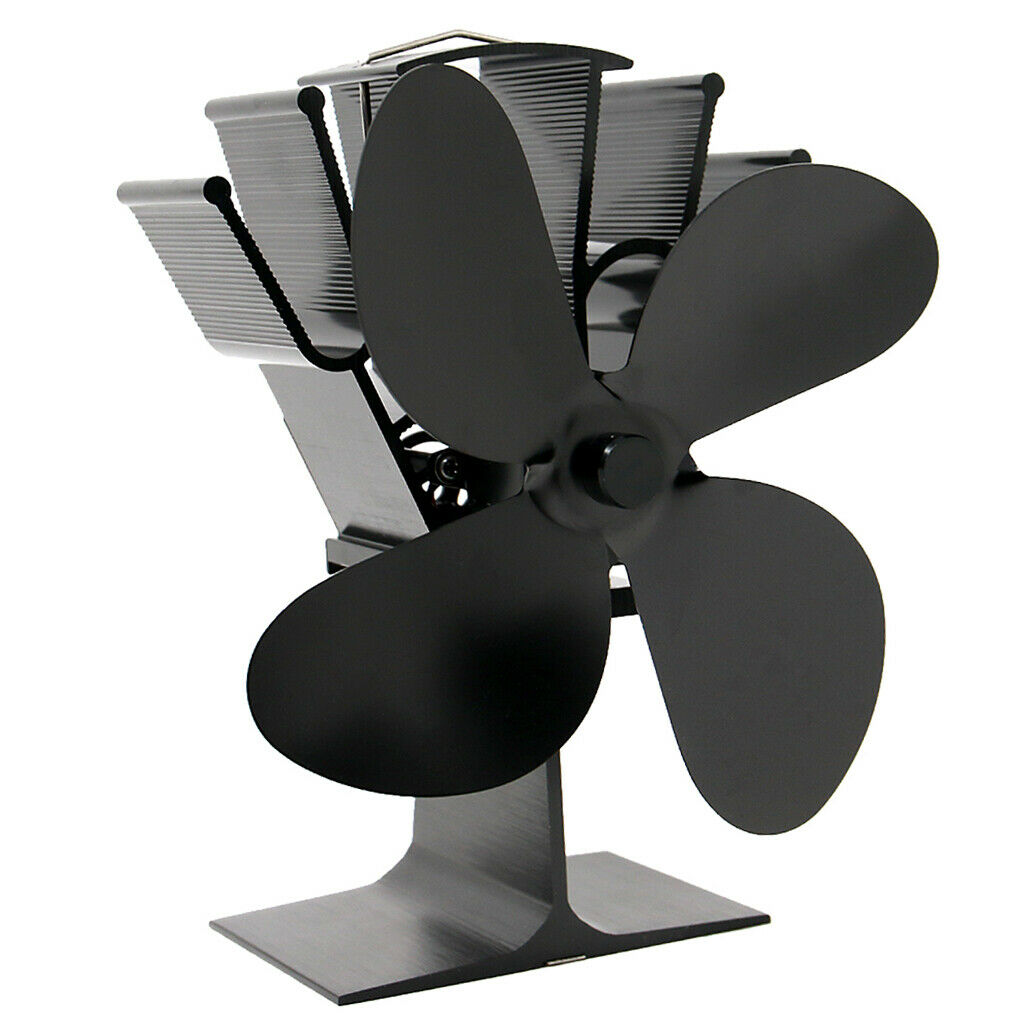Heat Powered Stove Fan for Wood/Log Burner/Fireplace Black