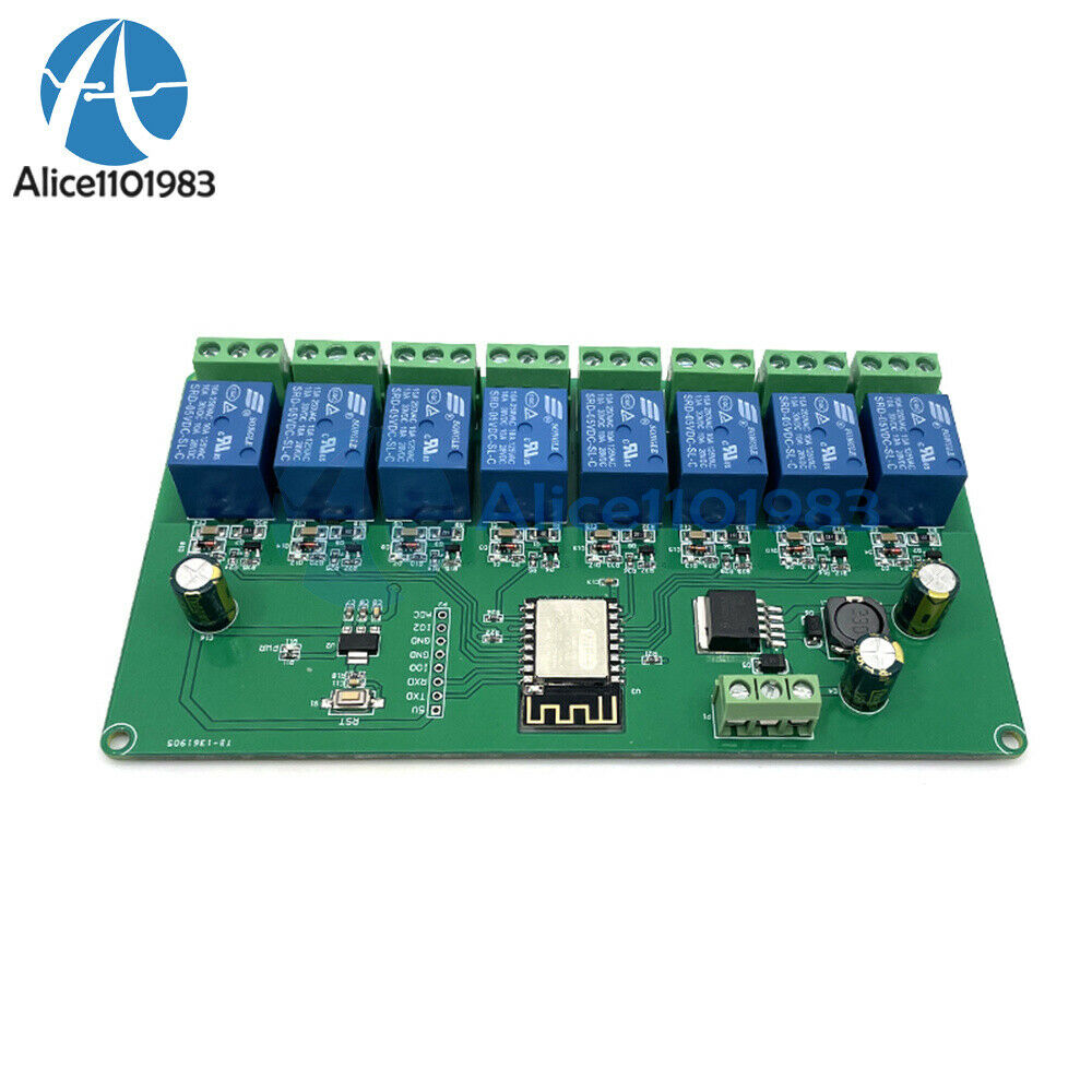 DC 5V DC 7-28V ESP8266 WIFI 8 Channel Relay Module ESP-12F Development Board