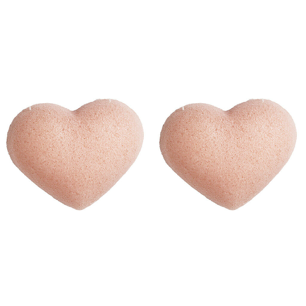 Pack of 2pcs, Natural Konjac Heart-shaped Sponges, Facial Puffs, Face Wash