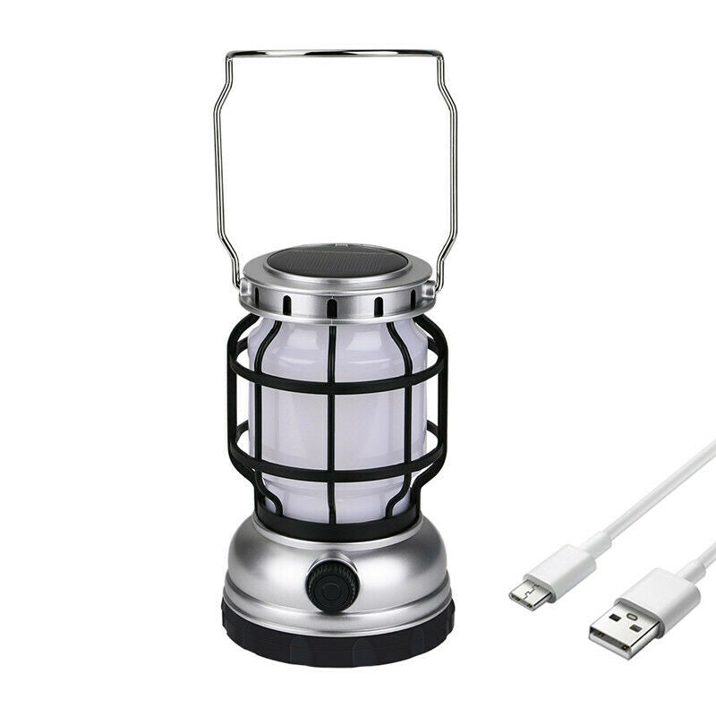 Solar Powered Retro Kerosene light Camping Lamp Flame Light Portable Lantern