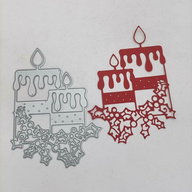 Candles Die Cuts Stencils Aesthetic Decorative Embossing Die for Scrapbooking