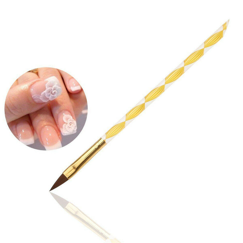 5PCS/Set Acrylic Nail Art UV Gel Carving Pen Brush Liquid Powder No.2 4 6 8 10