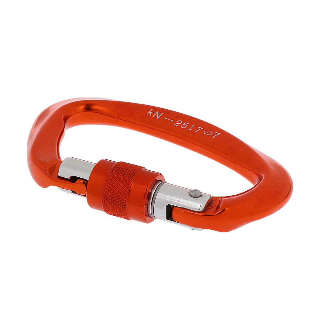 2 Pieces Screw Locking Karabiner, 25KN Carabiner, Rock Climbing, Scaffolding,