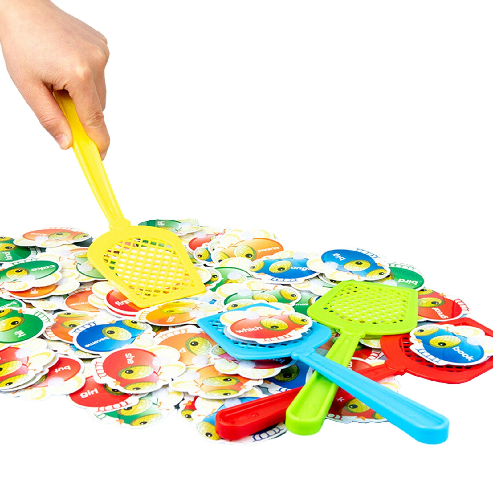 Fly Swatter Toys Sight Word Game Kindergarten for School with 4 Fly Swatters
