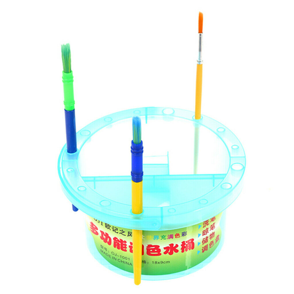 Paint Brush Basin Pot Round Brush Washer Kids Paints Palette Tray Brush Tool