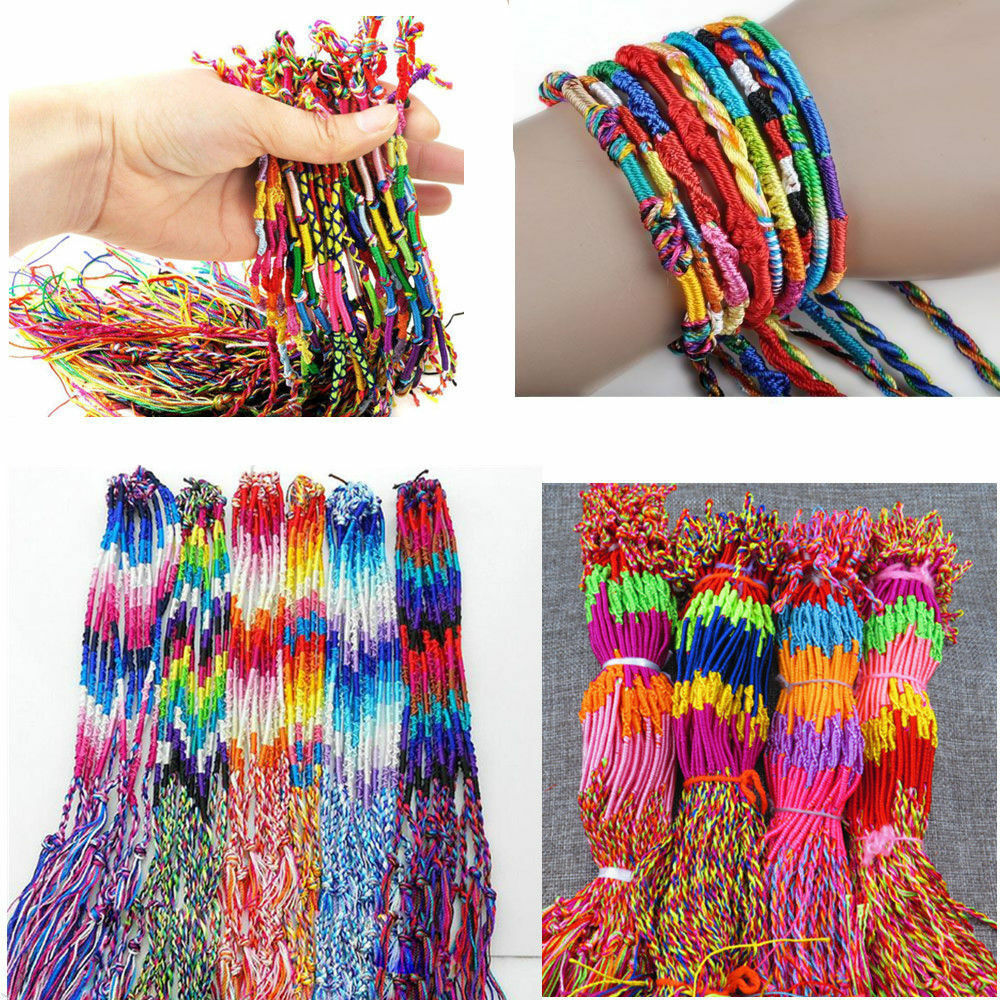 10 Handmade Boho Woven Friendship Bracelet Braided Wristband Women Men Jewelry