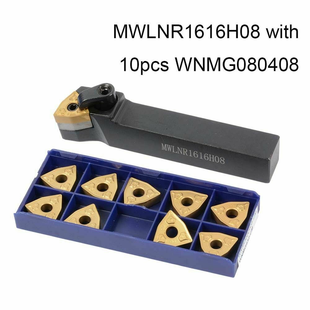 1pc MWLNR 1616H08 turning holder tool + WNMG080408-CM carbide insert for lathe