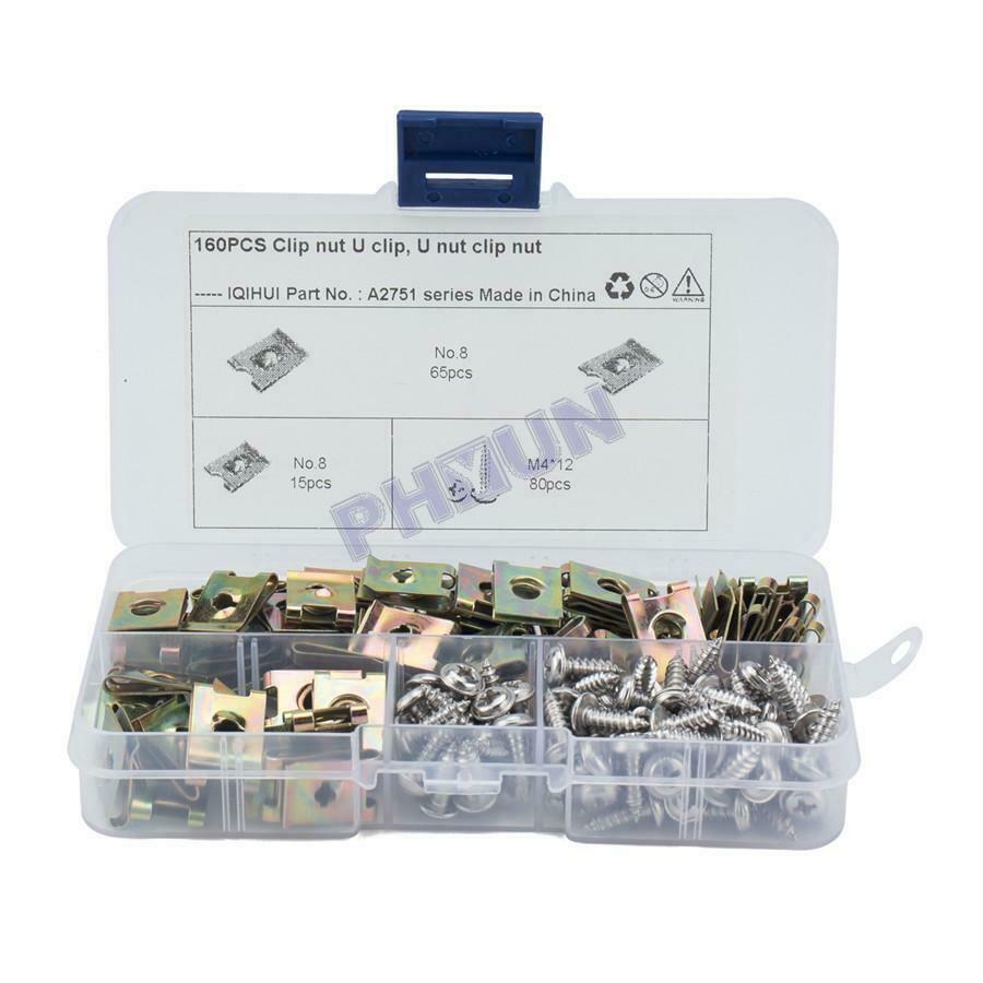 160x No.8 M4*12 U Nuts Fasteners Self Tapping Screws For Car Motorcyle Garden