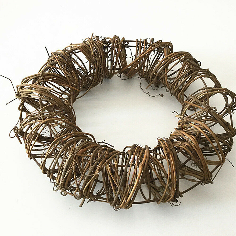 1Pc Christmas Hanging Decor DIY Natural Rattan Round Garland Pendant Craft 25CM