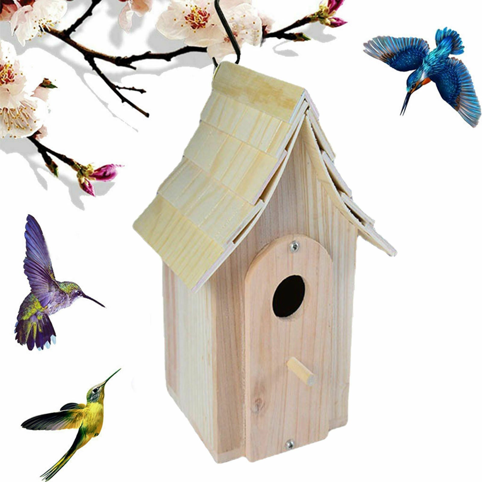 Wooden Birdhouse Nesting Box Roman Hanging Shaped Resting Place Balcony Bird