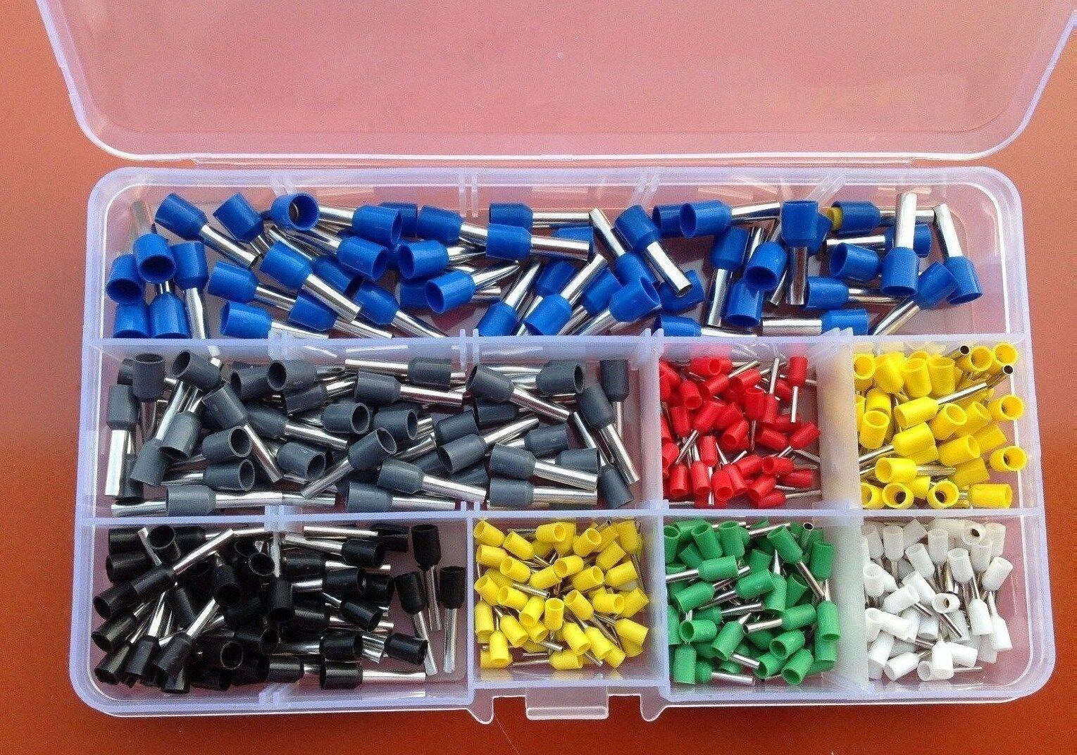 200 Wire Copper Crimp Connector Insulated Cord Pin End Terminal AWG 22 to 10 Kit