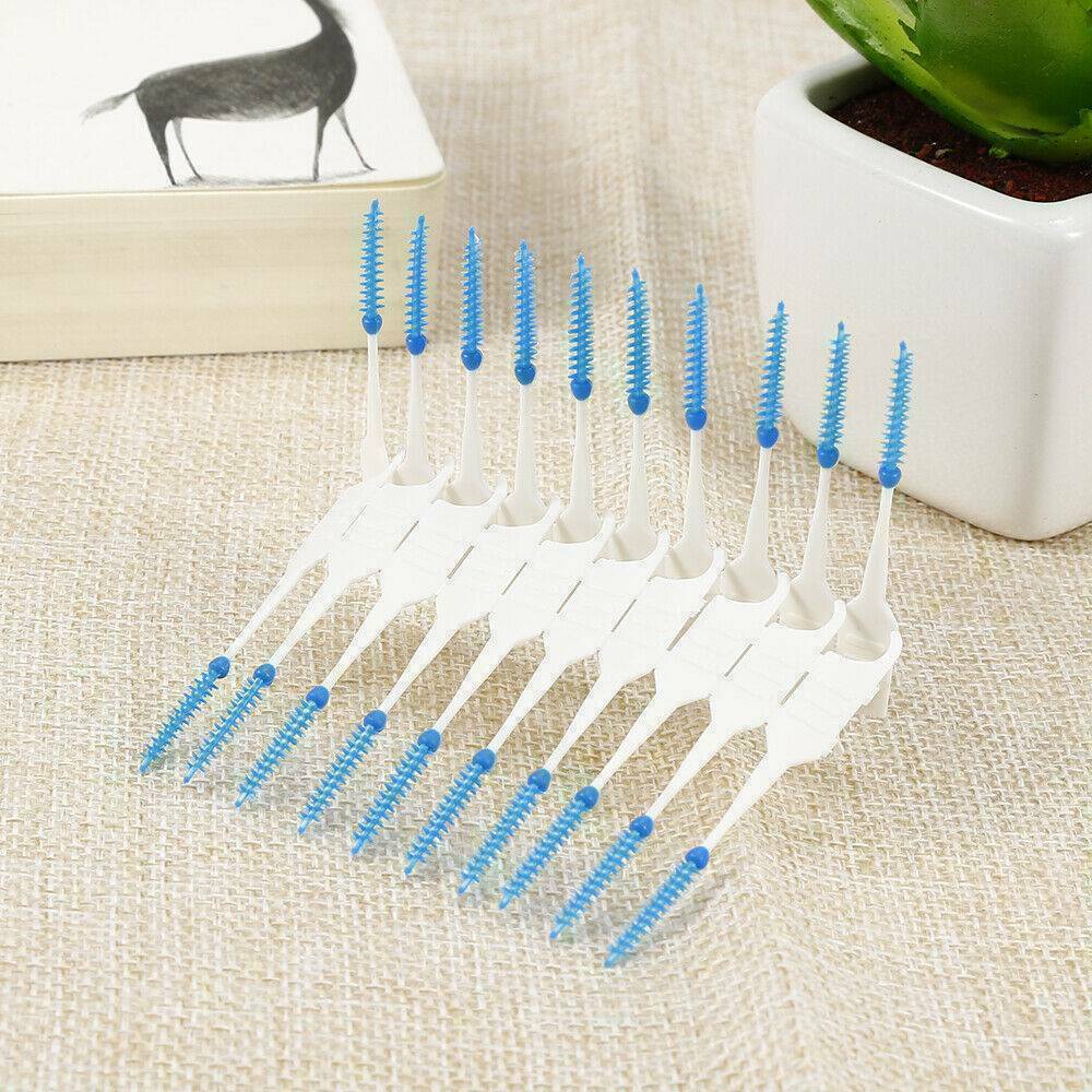 120PCS Dual Toothpick Oral Interdental Cleaner Teeth Floss Dental Gum Brush Sets