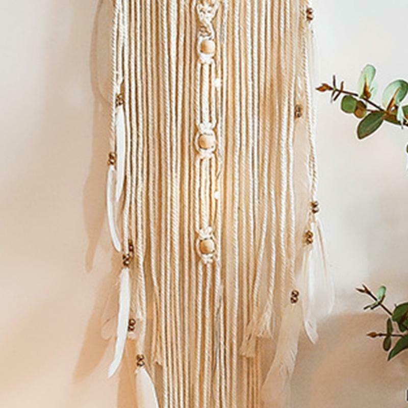 Moon Macrame Tapestry Boho Cotton Rope Woven Dream Catcher Farmhouse Wall Decor