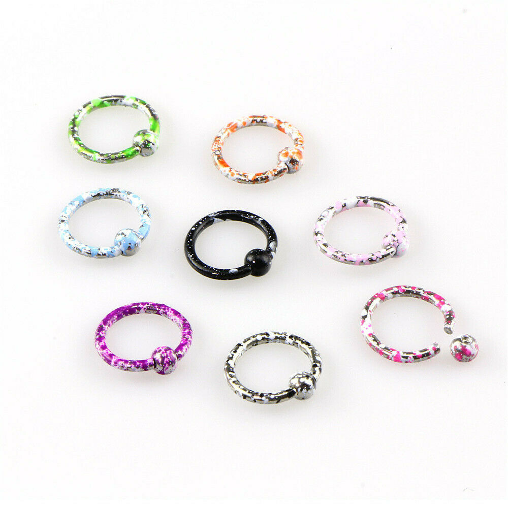 8PC Nose Open Hoop Ring Earring Lip Body Piercing Stainless Steel Jewelry AU