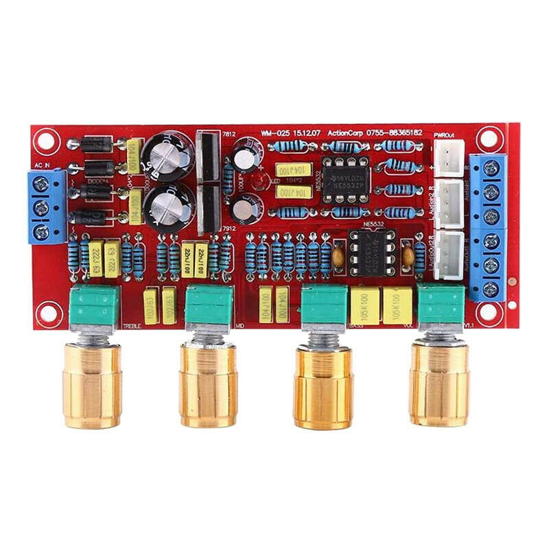 HiFi Preamp NE5532 Pre-Amplifier Volume Tone Control Board Kits AC 12V OP-AMP M4